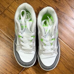 Reebok Kids White, Gray & Neon Green Sneakers